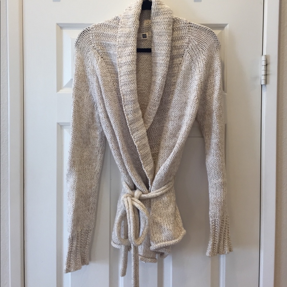GAP marled knit cream cardigan